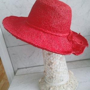 Chico's Red straw hat
